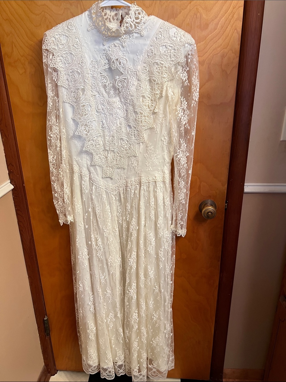Vtg Jessica McClintock Lace Midi CottageCore GrannyCore Size 11/12 Bridal